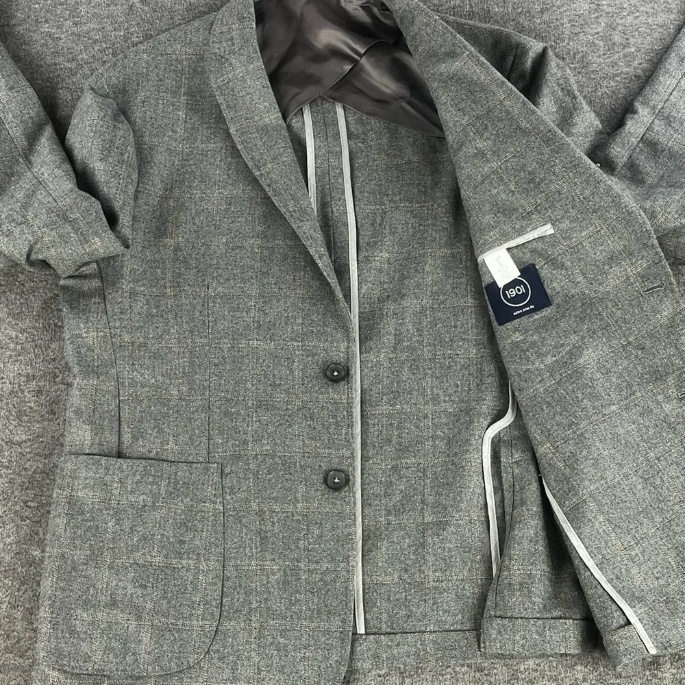 Lanificio di Pray 1901 Wool Sport Coat 44R Gray Check Unstructured Blazer